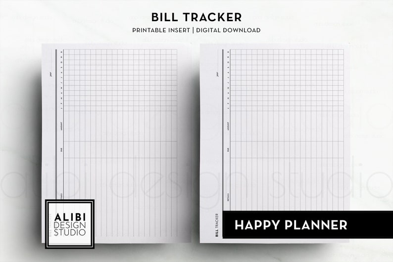 Happy Planner HP Classic Bill Tracker Horizontal Monthly Bill - Etsy