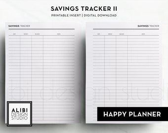 Happy Planner Savings Tracker Financial Planner Budget Planner HP Classic Printable Inserts