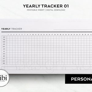 Personal Year Tracker Habit Tracker Yearly Overview Mood Tracker Period Tracker Personal Printable Planner Inserts