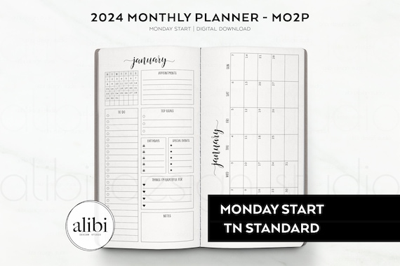 Printable Standard Blank Traveler's Notebook Insert Planner