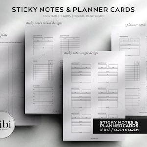 Printable Sticky Notes, Sticky Notes Template, 3 X 3 Printable Planner ...
