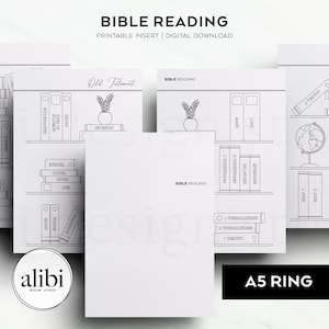 A5 Printable Bible Reading - Bible Study Old and New Testament Tracker A5 Printable Planner Inserts