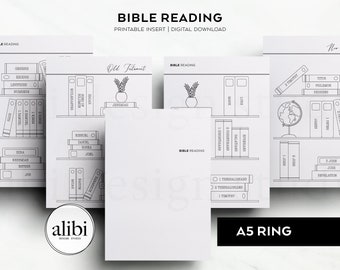 A5 Printable Bible Reading - Bible Study Old and New Testament Tracker A5 Printable Planner Inserts