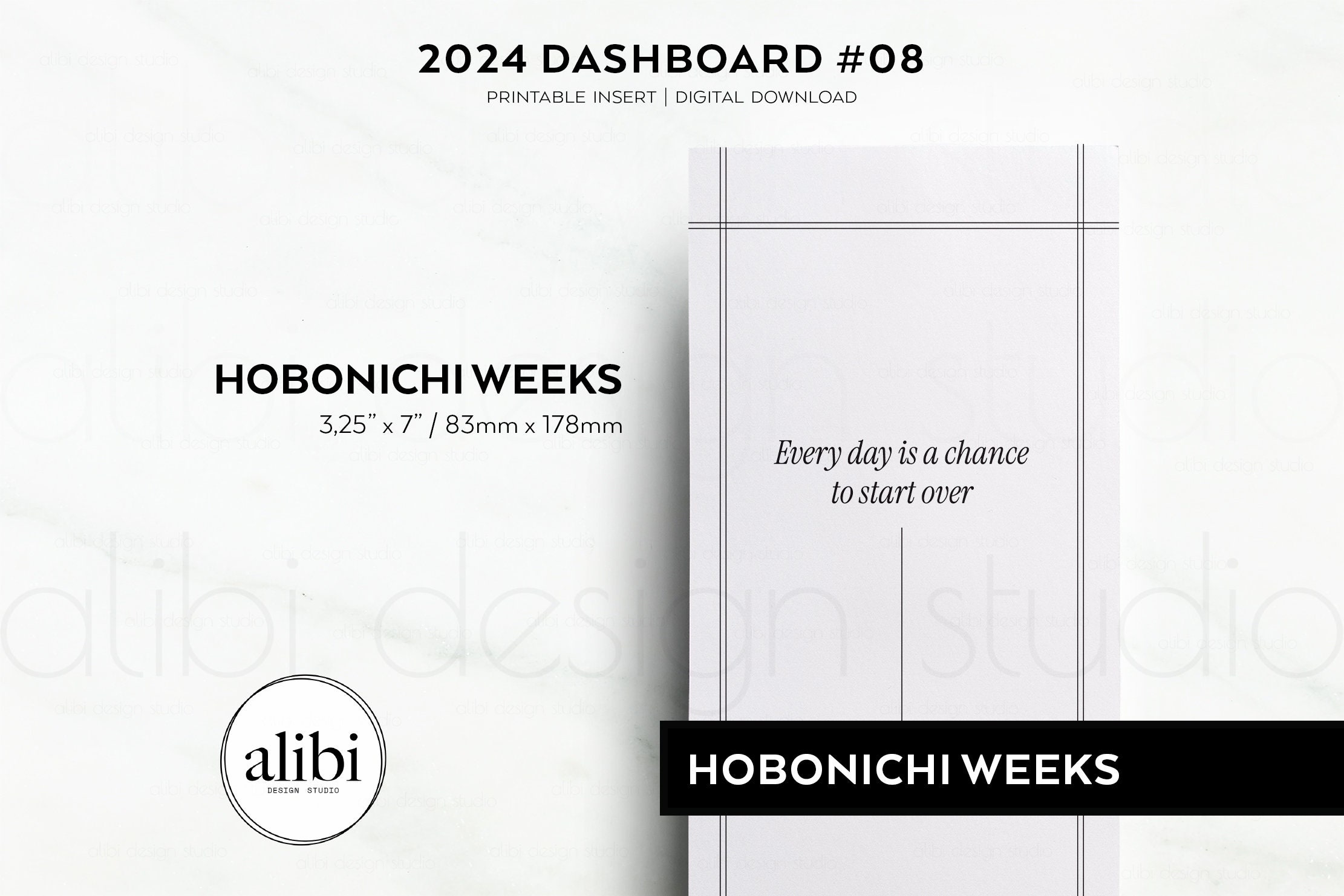 Hobonichi Weeks 2024 Planner Dashboard, Printable Dashboard