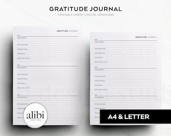A4 and US Letter Size Printable Gratitude Journal Daily Reflection Self Care Planner Mindfulness Planner Printable Planner Inserts