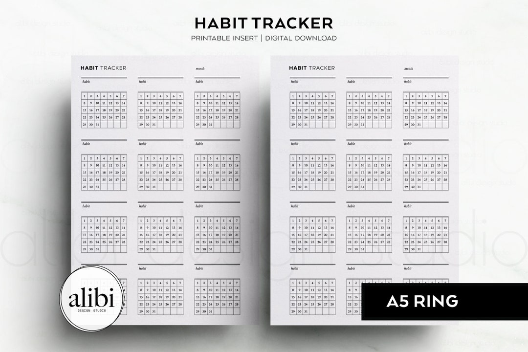 A5 Habit Tracker Monthly Planner A5 Printable Planner Inserts - Etsy