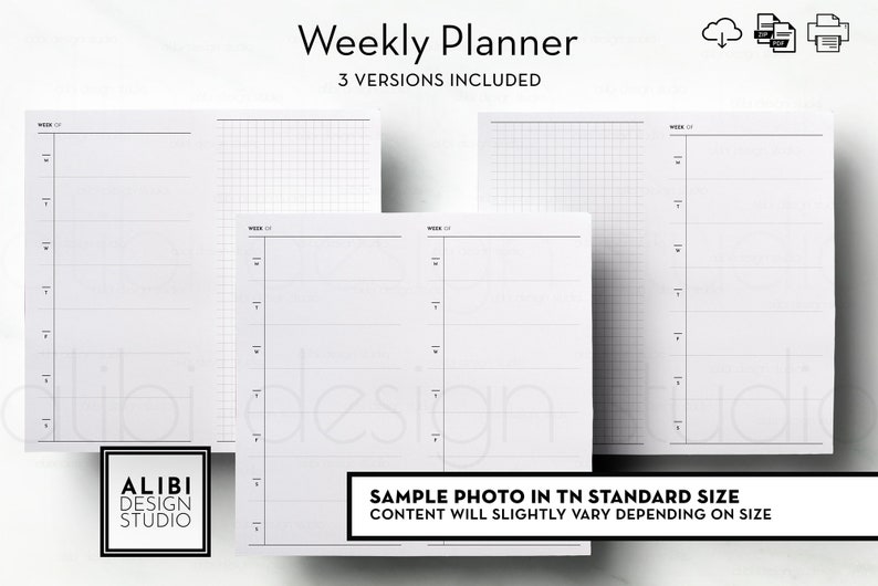 HP MINI Weekly Planner Weekly Overview Week on One Page MINI - Etsy