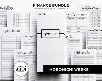 Hobonichi Weeks Finance Planner Budget Planner Monthly Budget Check Register Bill Tracker Debt Tracker Hobo Weeks Printable Inserts Refill