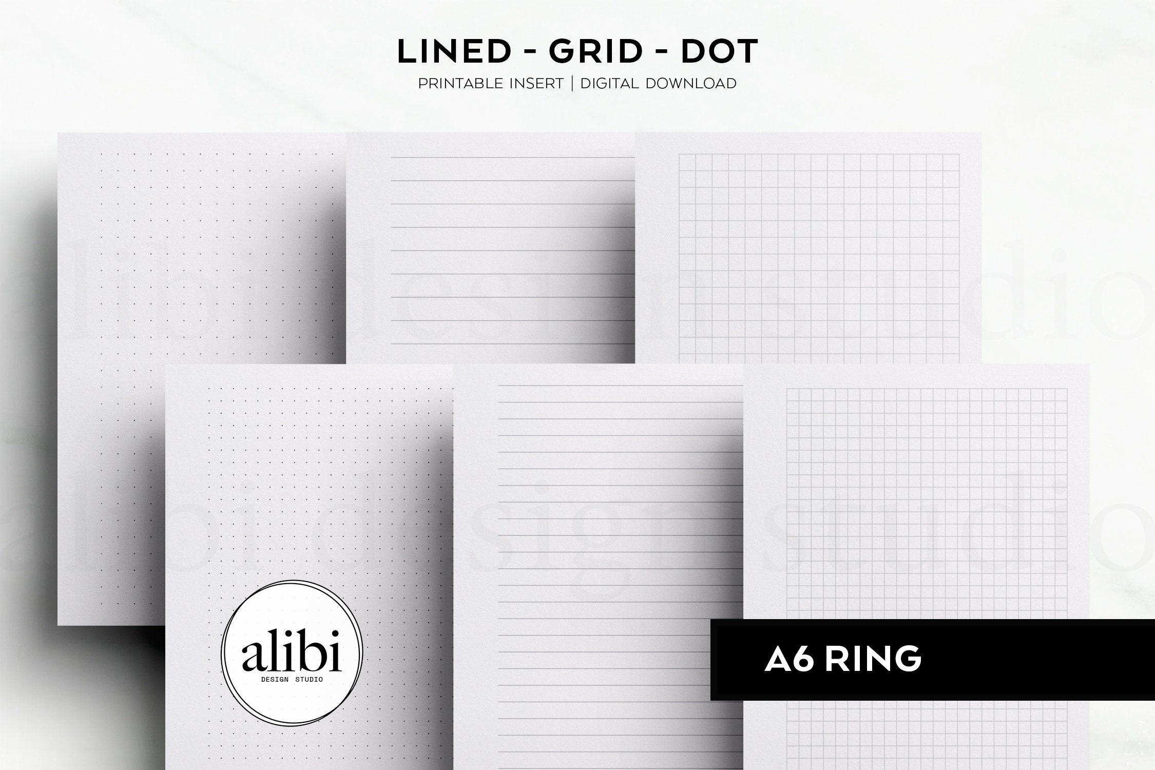 A6 Grid Paper Dot Grid Lined Paper Printables A6 Printable Planner ...