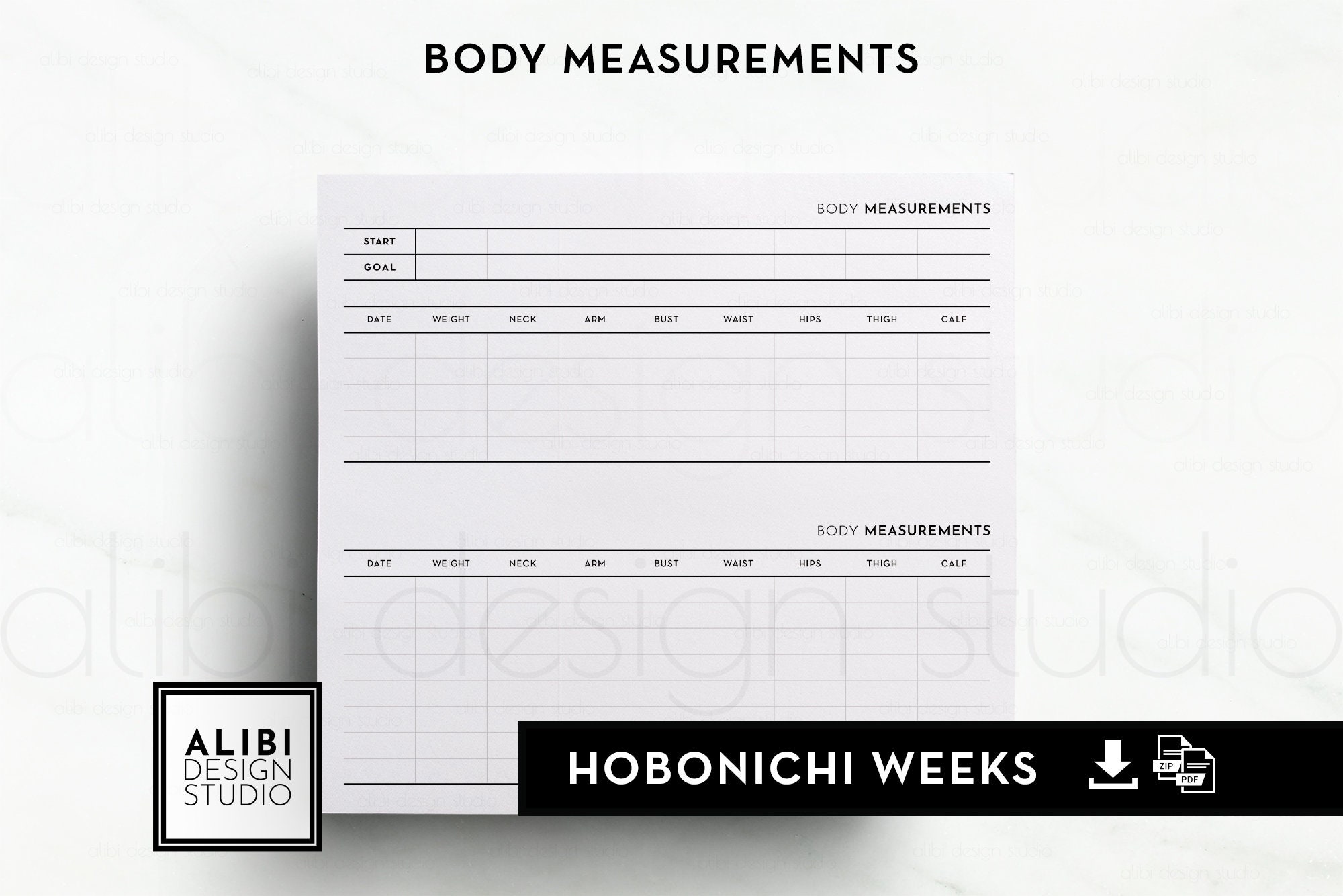 Hobonichi Weeks Body Measurement Tracker Fitness Journal Hobo - Etsy