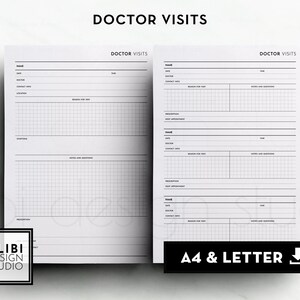 A4 Letter Doctor Visits Health Planner Health Record Medical Printable Insert 画像 4