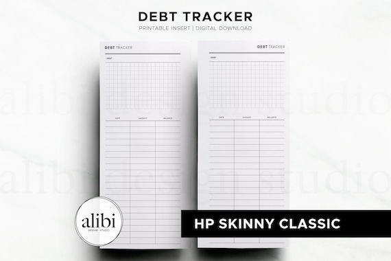 Skinny Classic Happy Planner Debt Tracker Debt Payoff Planner | Budget Tracker Financial Planner HP Half Sheet Printable Planner Inserts