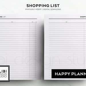 Happy Planner Shopping List Grocery List HP Classic Printable Planner Inserts image 4