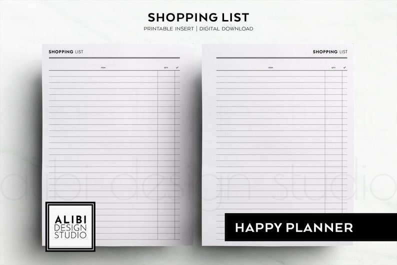 Happy Planner Shopping List Grocery List HP Classic Printable Planner Inserts image 4