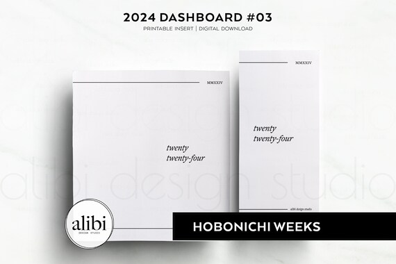 Hobonichi Weeks 2024 Planner Dashboard, Printable Dashboard Planner  Accessories PDF Template Instant Download Hobo Weeks Printable 