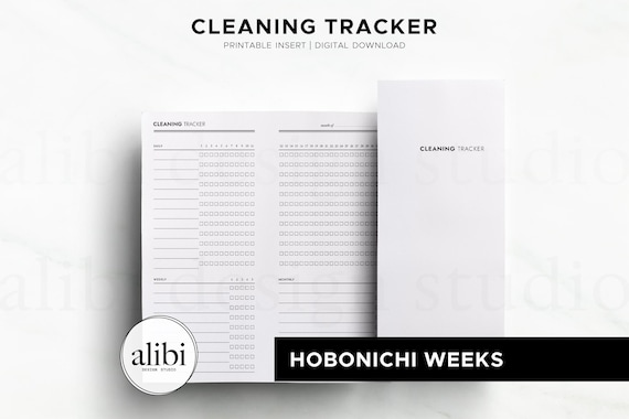 Hobonichi Weeks Cleaning Tracker Cleaning Schedule Habit Tracker Monthly Planner Home Chore Planner Insert Hobo Weeks Printable