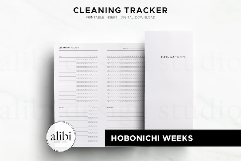 Hobonichi Weken Schoonmaak Tracker Schoonmaakschema Gewoonten Tracker Maandplanner Thuis Karwei Planner Invoegen Hobo Weken Afdrukbaar afbeelding 1