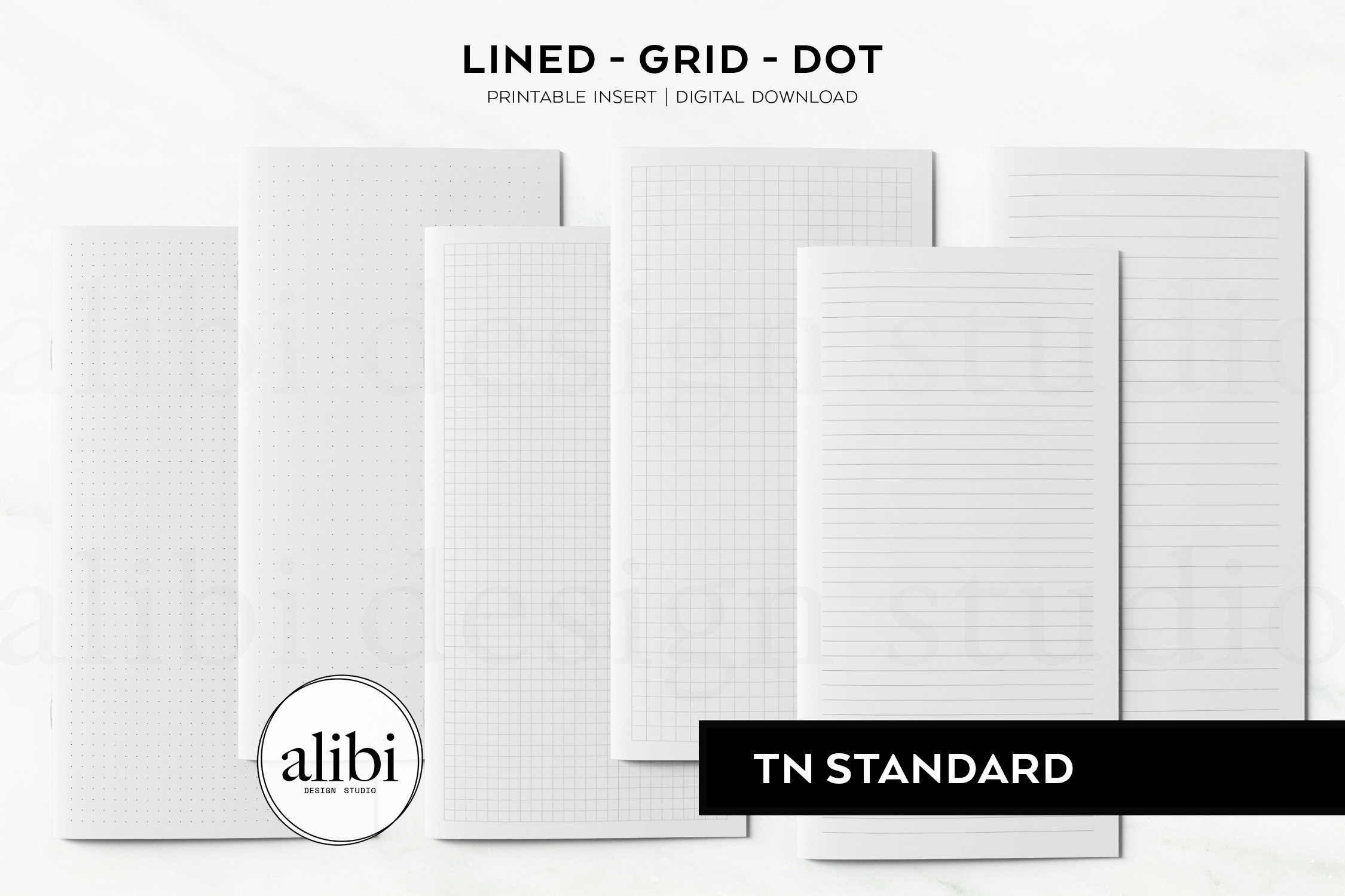 Standard TN Grid Paper Dot Grid Lined Paper Printables Travelers ...