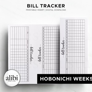 Planificador financiero Hobonichi Weeks con seguimiento de facturas, inserto imprimible y organizador de presupuesto (descarga digital) imagen 4