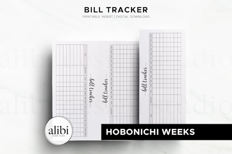 Planificador financiero Hobonichi Weeks con seguimiento de facturas, inserto imprimible y organizador de presupuesto (descarga digital) imagen 4