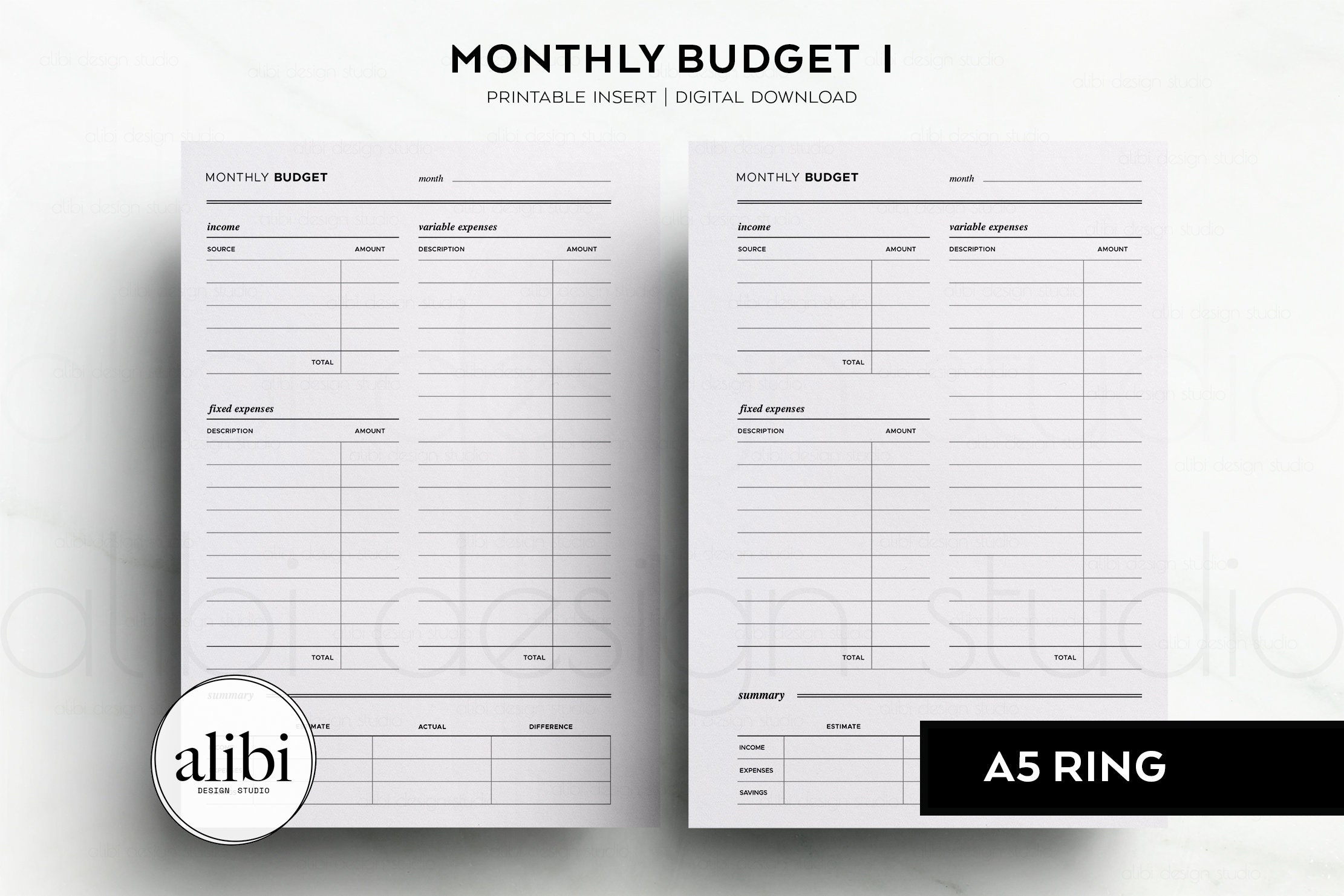 A5 Monthly Budget Financial Planner Finance Overview Budget Planner A5 ...