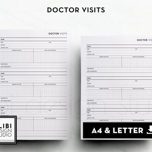 A4 Letter Doctor Visits Health Planner Health Record Medical Printable Insert 画像 2