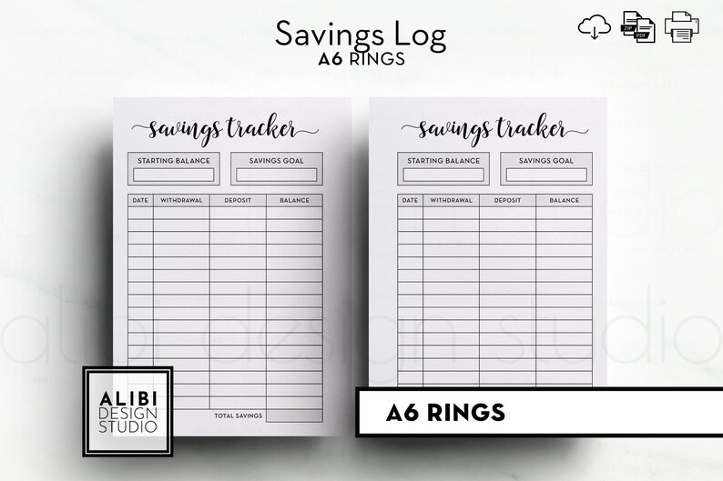 A6 Savings Tracker A6 Inserts Budget Planner Finance Etsy