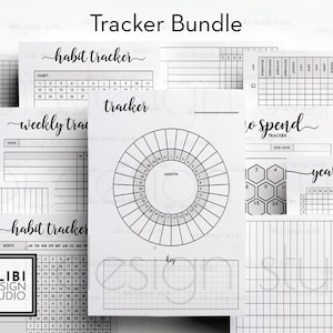 HP MINI, Tracker Inserts Habit Tracker Yearly Overview Monthly Planner Health Tracker Mood Journal MINI Happy Planner Printable Inserts