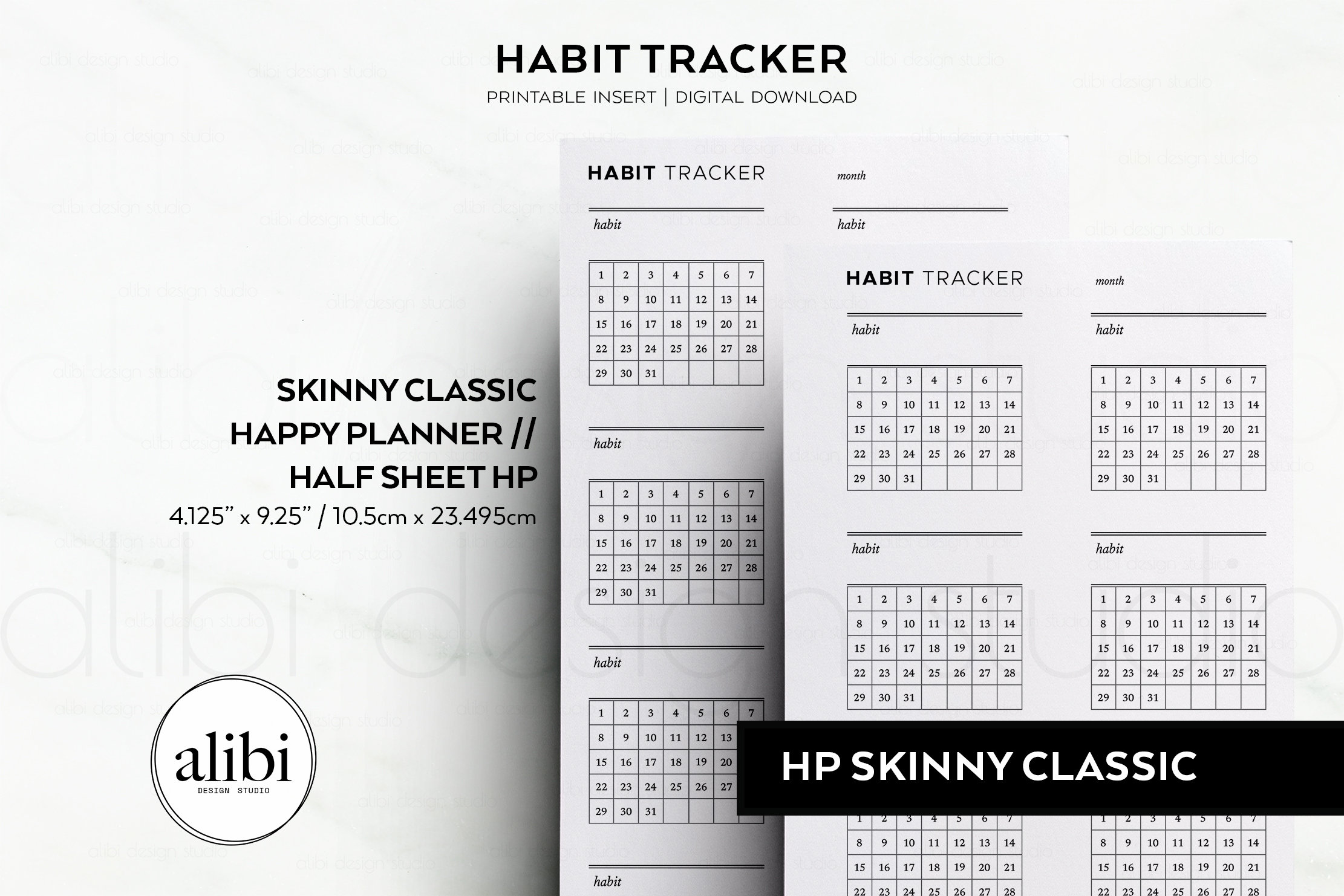 Skinny Classic Happy Planner Habit Tracker Monthly Planner HP Half ...