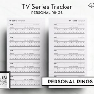 Personal, TV Show Tracker Episode Tracker Personal Printable Planner Inserts Tv Series Tv Reviews Tv Library