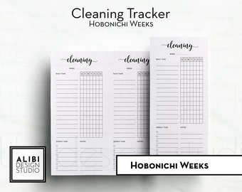 Hobonichi Weeks, Cleaning Planner, Cleaning Schedule for Fauxbonichi, To Do List and Habit Tracker | Traveler's Notebook