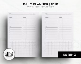 Half Letter Undated Daily Planner Printable Grid Paper Day - Etsy