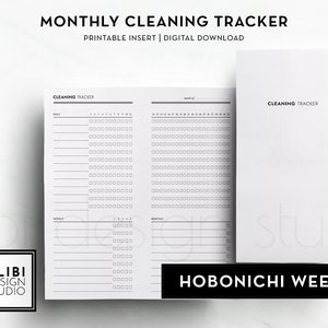 Hobonichi Weken Schoonmaak Tracker Schoonmaakschema Gewoonten Tracker Maandelijkse planner Klusschema Hobo Weken Afdrukbaar inlegvel