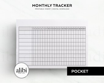 Pocket Habit Tracker Monatsplaner Pocket druckbare Planereinlagen