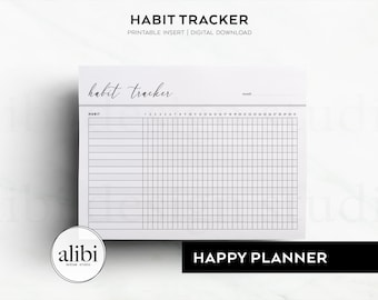 Happy Planner Habit Tracker Monthly Planner HP Classic Printable Planner Inserts