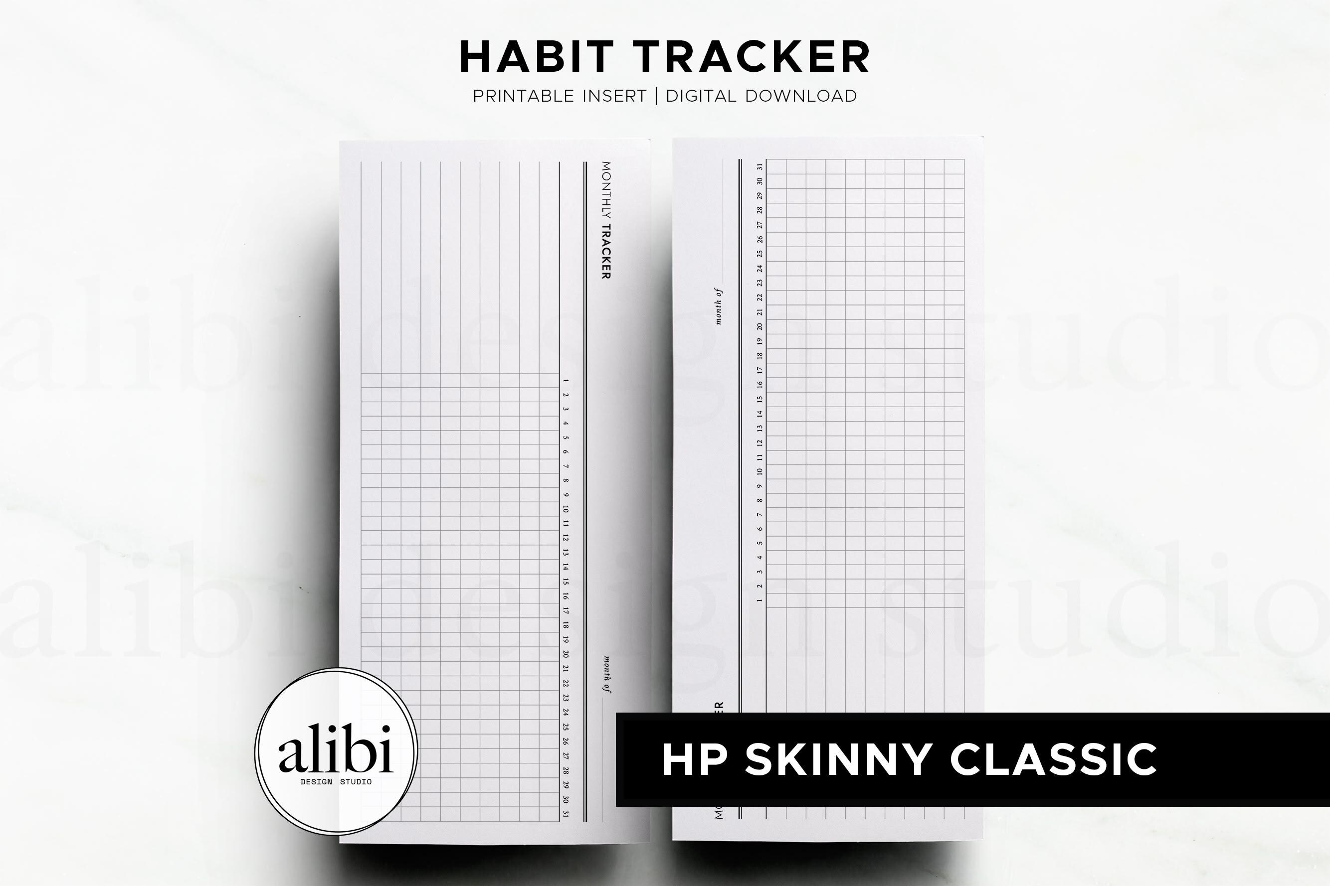 Skinny Classic Happy Planner Habit Tracker Monthly Planner HP Half ...