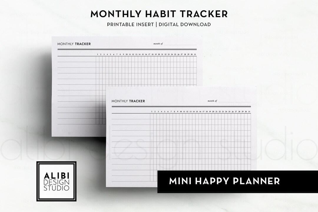 HP MINI Habit Tracker Monthly Planner MINI Happy Planner Printable ...