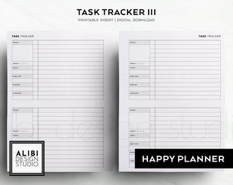 Happy Planner Project Planner Task Tracker Productivity Planner Work Planner Student Planner Task Manager HP Classic Printable Inserts