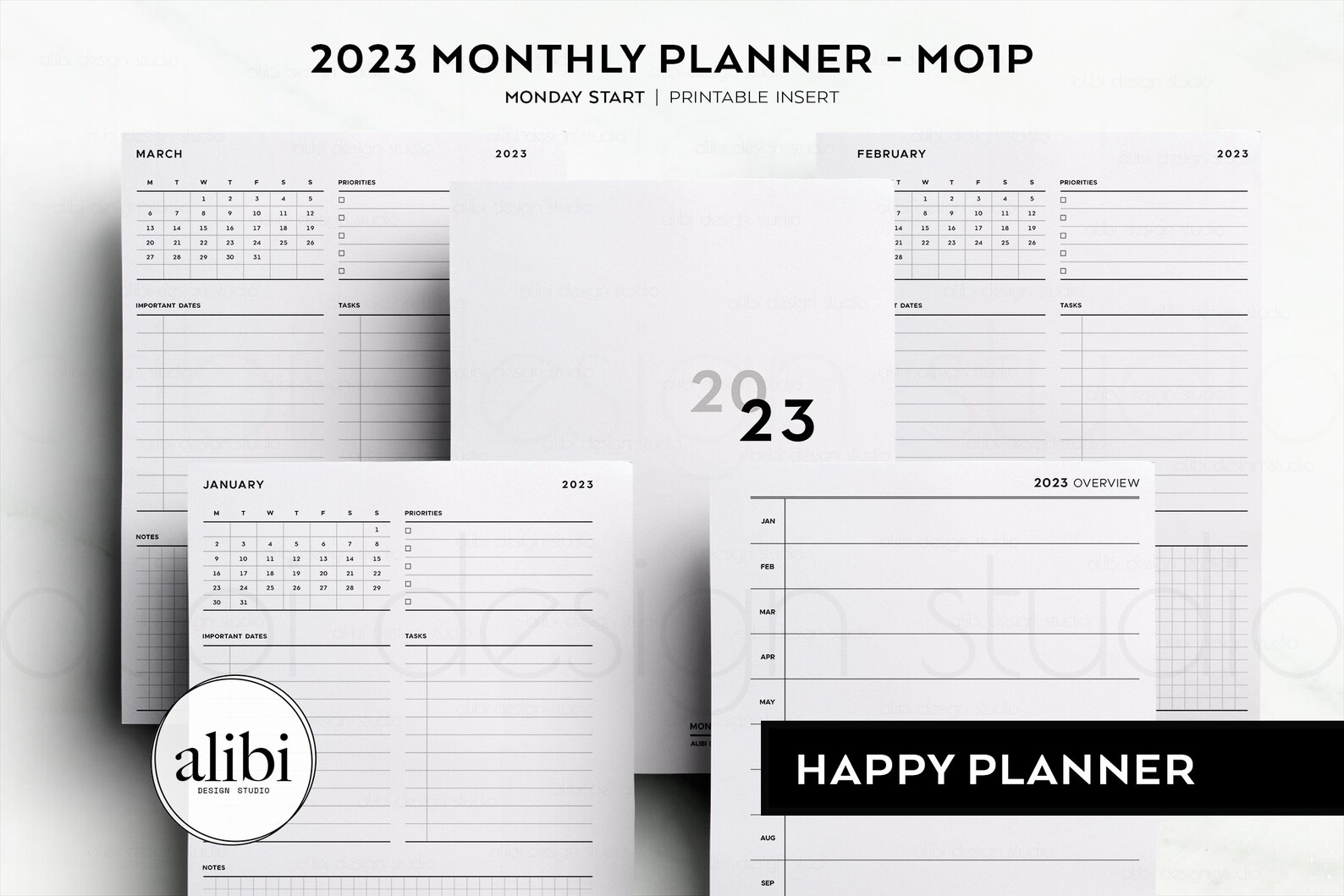 Happy Planner 2023 Monthly Planner Month on 1 Page 2023 Etsy