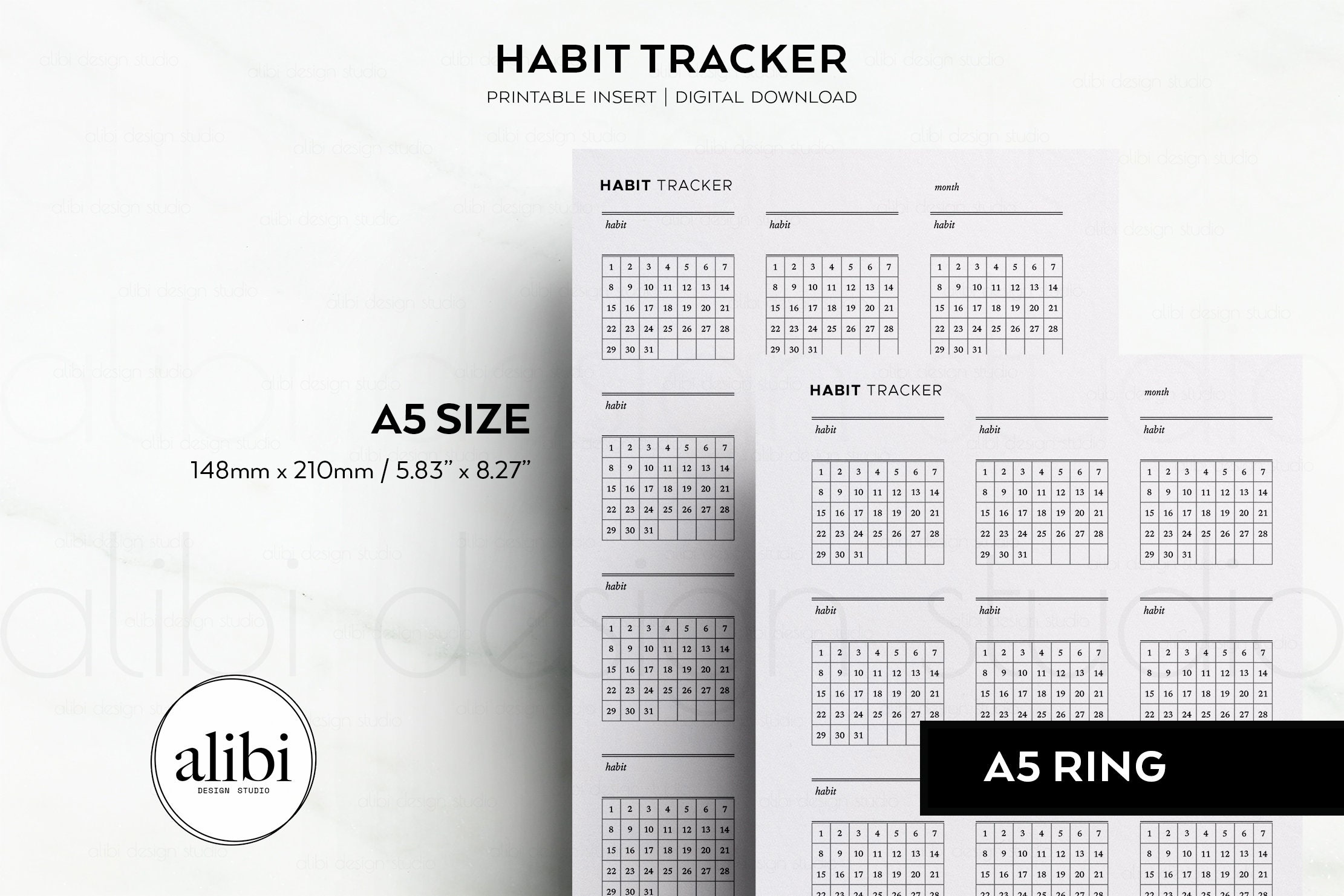 A5 Habit Tracker Monthly Planner A5 Printable Planner Inserts - Etsy