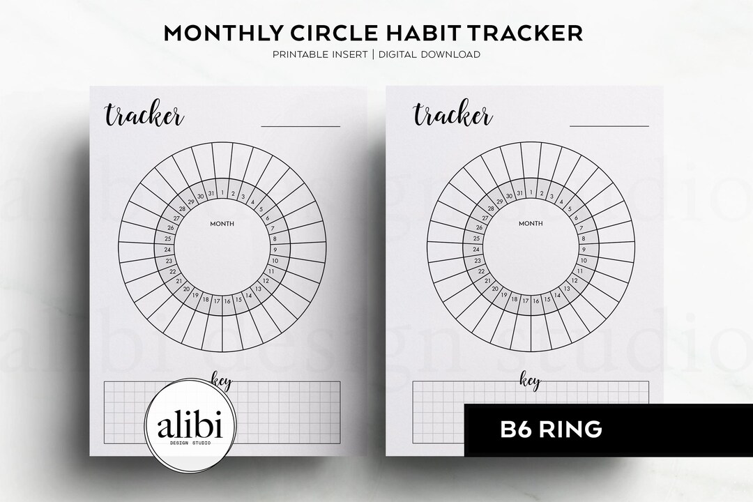 B6 Rings Circle Habit Tracker Printable Planner Inserts Mood Tracker ...