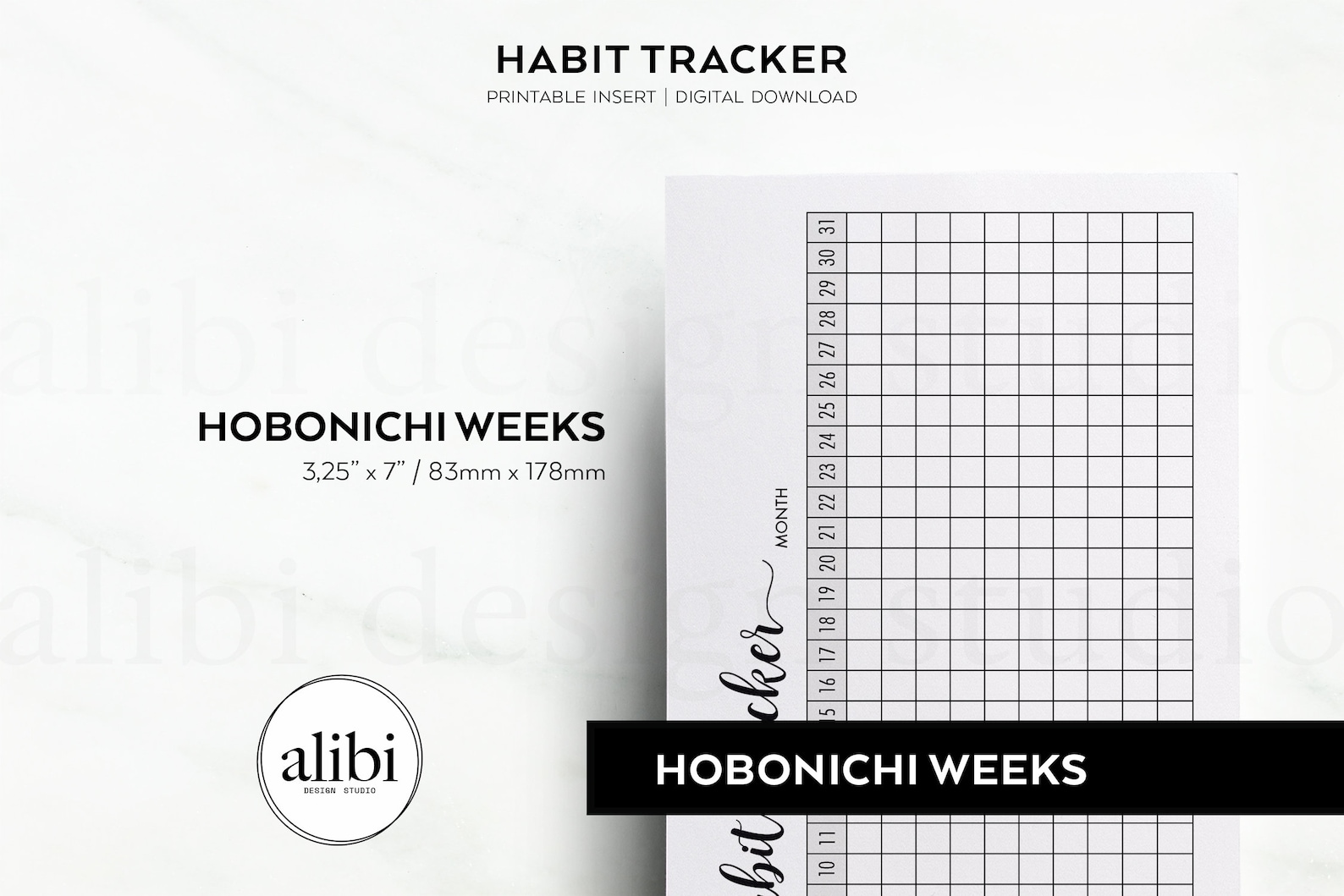 Hobonichi Weeks Habit Tracker Hobo Weeks Printable Planner Inserts ...