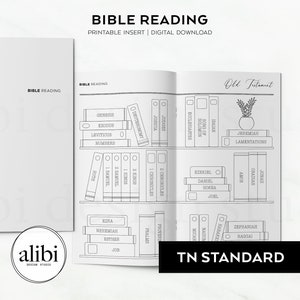 Standard TN Printable Bible Reading Bible Study Old & New Testament Tracker Traveler's Notebook Printable Inserts