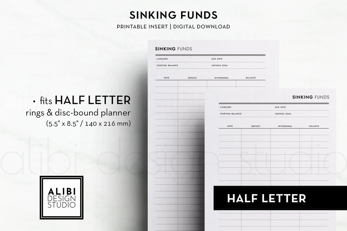 Half Letter Sinking Funds Savings Tracker Financial Planner - Etsy
