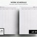 A5, Work Schedule Time Sheet Log Work Shift Tracker Time Tracker A5 ...