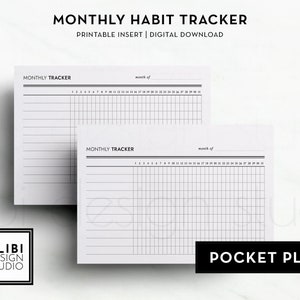 Pocket Plus Habit Tracker Monthly Planner Pocket Plus Printable Planner Inserts