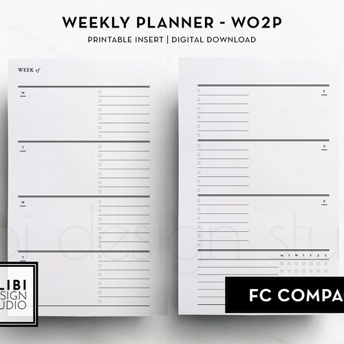 FRANKLIN COVEY Compact Inserts Printable Weekly Grid Undated - Etsy