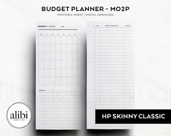 Skinny Classic Happy Planner Budget Planner Bill Tracker Monthly Planner Expense Tracker Mo2P HP Half Sheet Printable Inserts