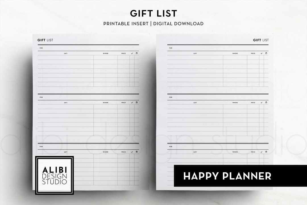 Happy Planner, Gift List Shopping List Gift Ideas Christmas Gifts