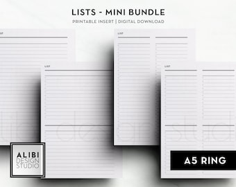 A5-Listen To Do-Liste Wunschliste Einkaufsliste Aufgabenliste A5 Printable Planereinlagen Schüler druckbar